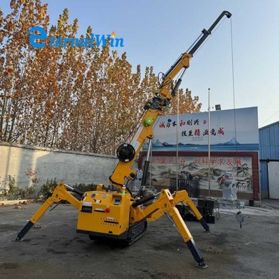 黄色い色 エンジン型 3トンの建設用 ミニスパイダークレーン フライジブ