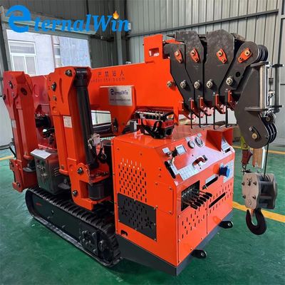 黄色 ミニ スパイダー クローラー クレーン 鋼鉄 と 望遠鏡 ブーム