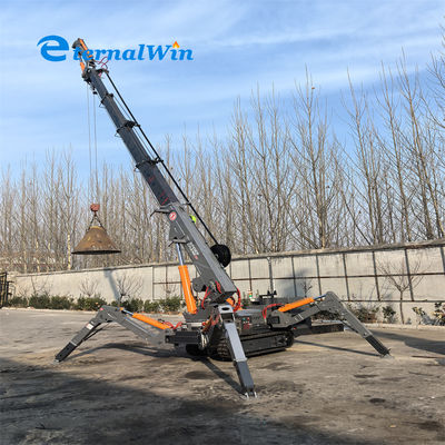 8.6m マックス 作業半径 ディーゼル 5 トン スパイダークレーン 重量建設プロジェクト