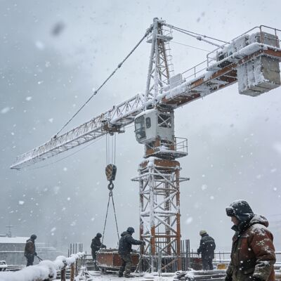 オーダーメイドタワークレーン 0-0.64rmin と 80 40mmin を引き上げ,重荷操作のために設計